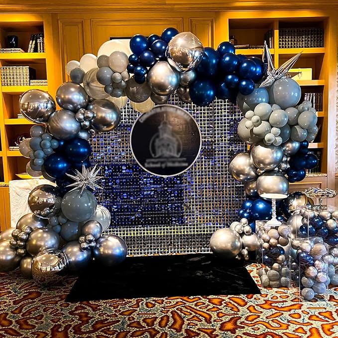 COKAOBE Blue Shimmer Wall Backdrop, Photo Backdrops