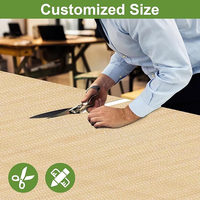 Shade&Beyond 12' W × 30' L Pergola Shade Cover Wheat Pergola Cover Canopy Replacement Shade Cloth for Garden, Patio, Deck, Porch with Grommets and Rods(Make Custom Size)