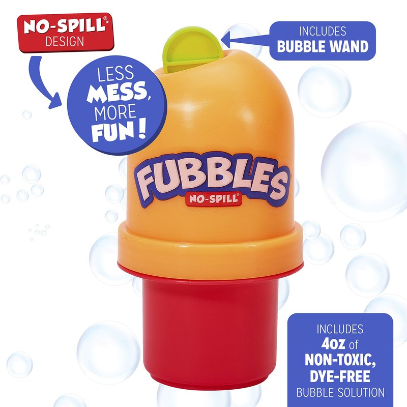 Little Kids Fubbles No-Spill Tumbler Includes 4oz Bubble Solution and bubble wand (tumbler colors may vary) Multicolor