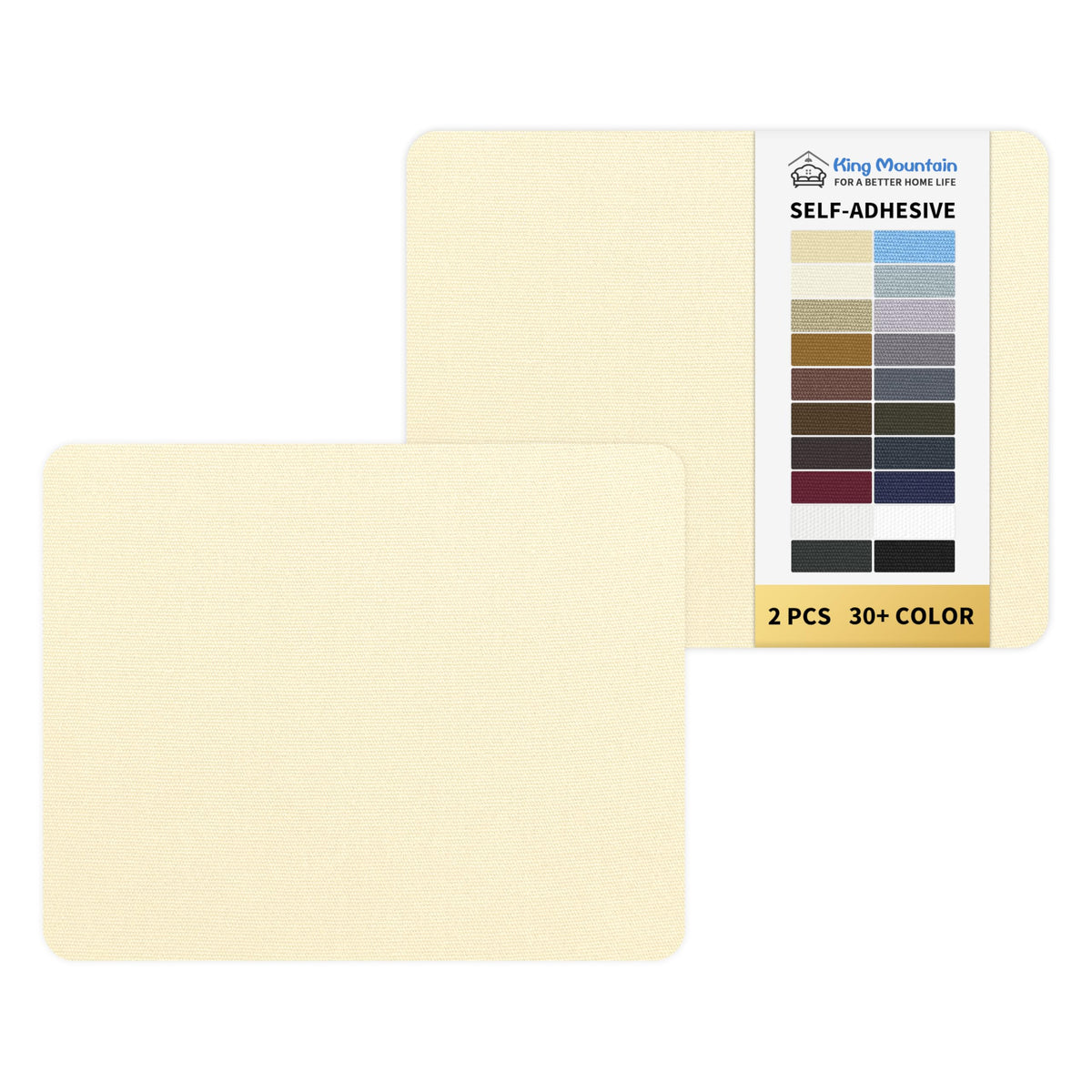 KING MOUNTAIN Canvas Repair Patch 9 x11 Inch 2 Pcs Self-Adhesive Waterproof Fabric Patch for Sofas, Tents, Furniture,Tote Bags, Car Seats (Beige1.0)