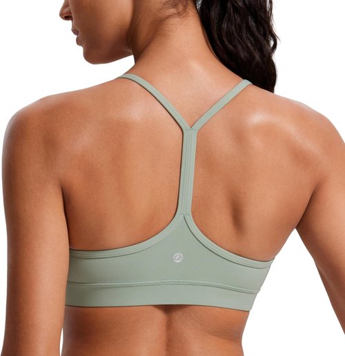 CRZ YOGA Butterluxe Sports Bra - Padded Racerback for Women | Low Impact Yoga Top in Comfortable Fit
