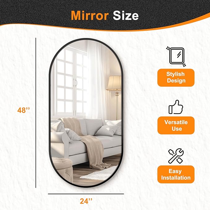 Delma Bathroom Wall Full Length Mirror