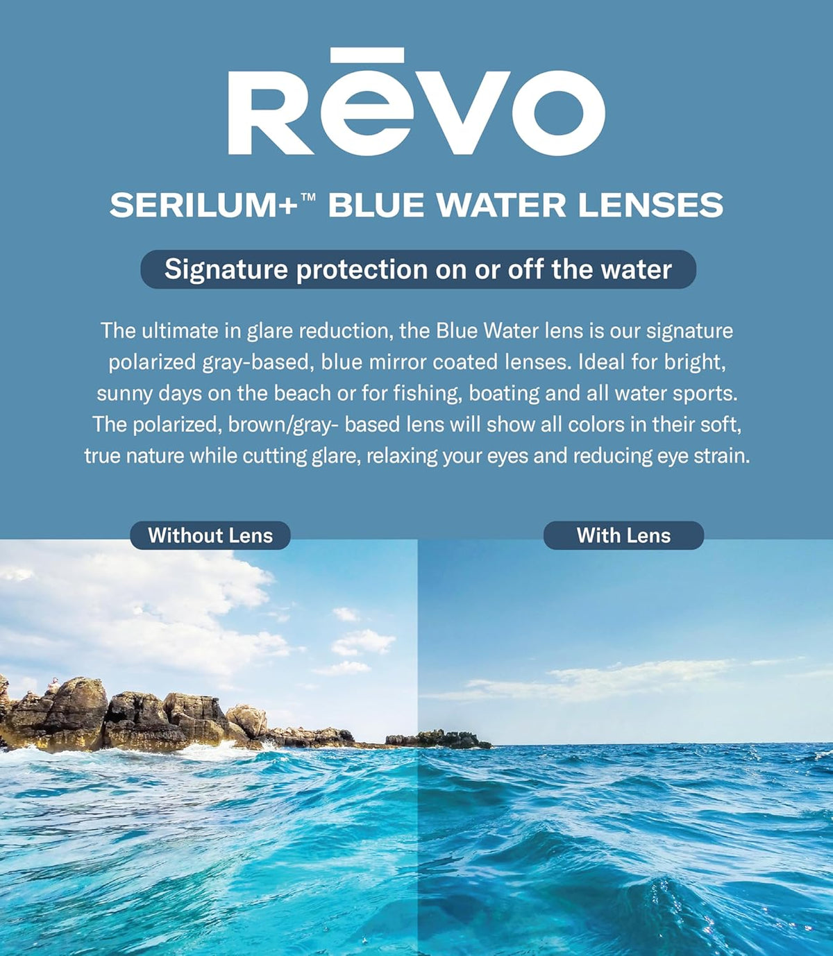 Polarized Rimless Rectangular Revo Descend N Sunglasses - Stylish UV Protection