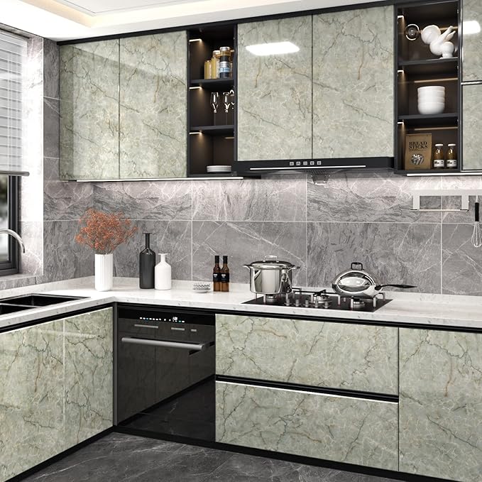 Marble Contact Paper for Countertops Waterproof Marble Wallpaper Peel and Stick