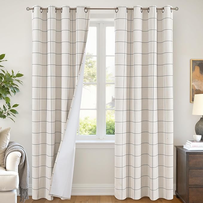 Lajode Linen Blackout Curtains for Living Room