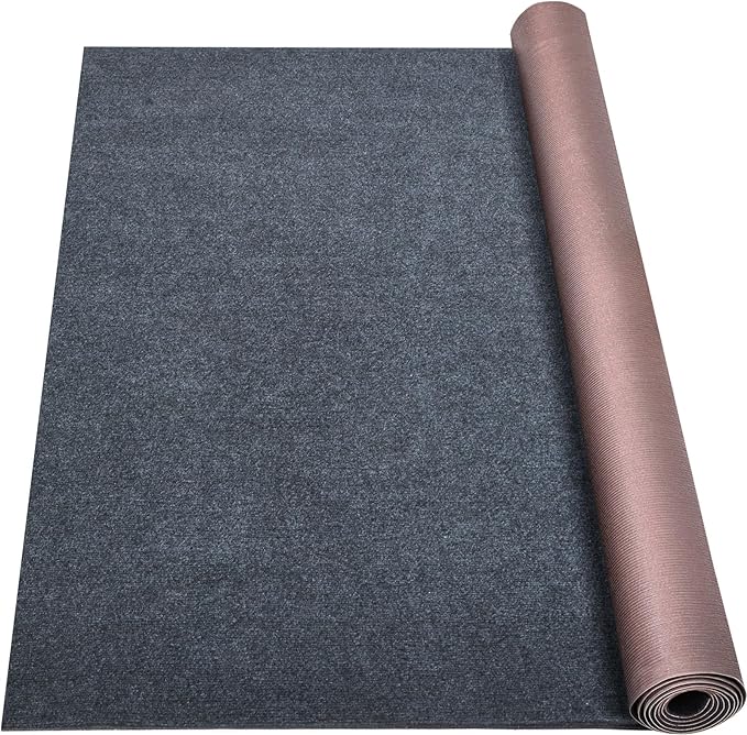 Marine Carpet,6 FT x 23 FT Dark Gray Indoor Outdoor Carpet 0.2" Thick Boat Carpet with Water-Proof TPE Backing, Non-Slide Outdoor Marine Carpet Roll for Home, Patio, Porch, Deck