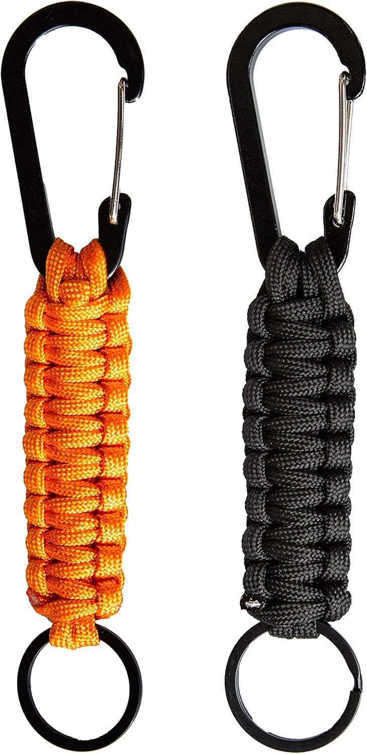 Paracord Lanyard Keychain with Carabiner Hook and Key ring