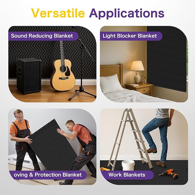 Extra Large Sound Dampening Blanket, Noise Cancelling Studio Acoustic