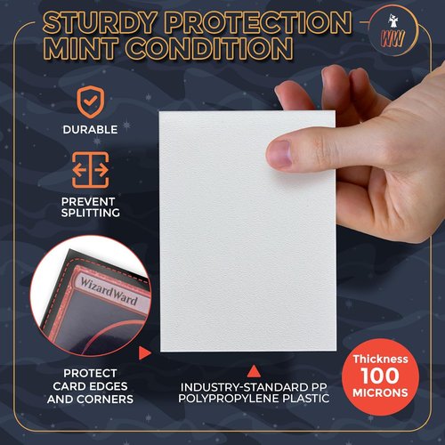 MTG Card Sleeves - White Matt Textured for Smooth Shuffling | 100 Micron Thickness, 66mm x 90mm