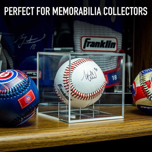 Baseball Display Case - UV Protected Acrylic Holder for Official Size Baseballs | Clear Memorabilia Storage