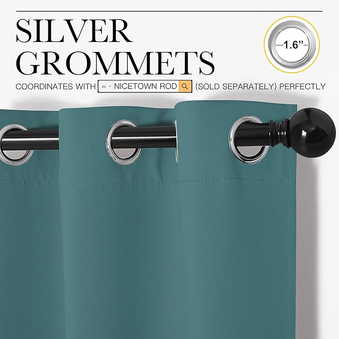 NICETOWN Bedroom Curtain Panels Blackout Draperies, Thermal Insulated Solid