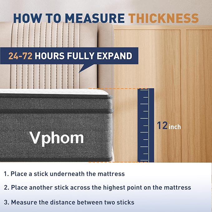 Twin Size Mattresses, 12 Inch Hybrid Memory Foam Individual Pocket Springs Twin Bed Mattress in a Box with Pressure Relief, Motion Isolation, No Pilling, CertiPUR-US, 100 Nights Trial