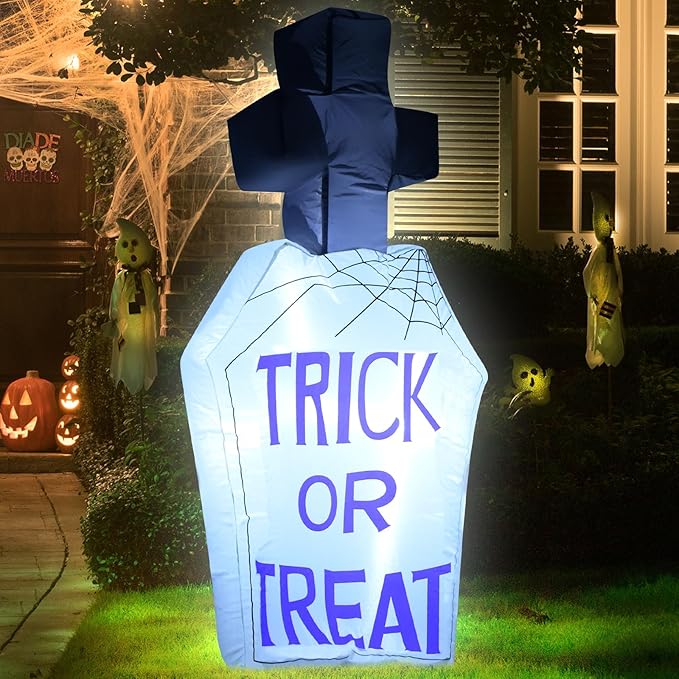3FT Tombstone Halloween Inflatable Decor Halloween Blow Up Decor Decoration with LED Lights Indoor Outdoor Yard Holiday Graden Haunted House Party Decor