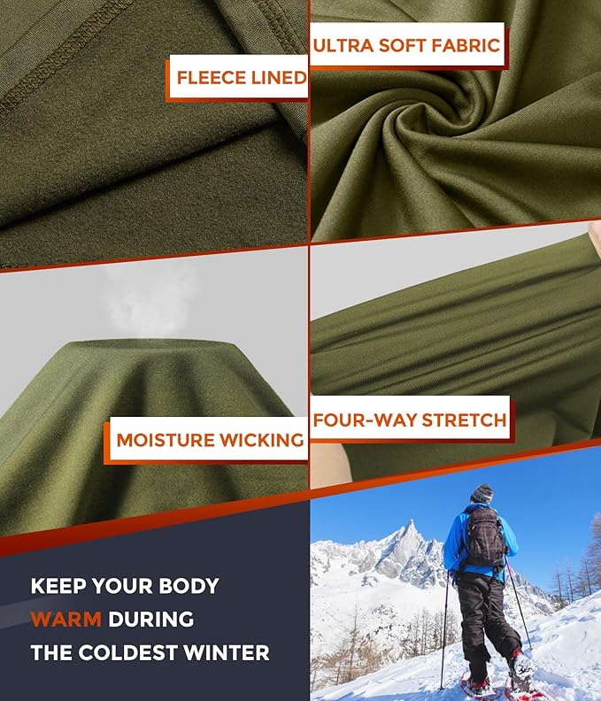 CL convallaria Thermal Underwear Long Johns Set Mens Winter Gift Hunting Gear Sport Base Layer Bottom Top