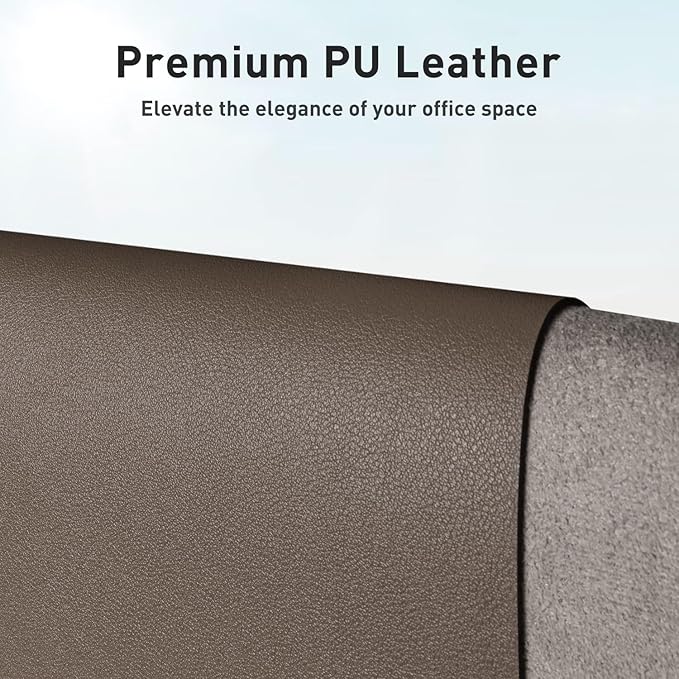 Aothia Leather Desk Pad Protector, Mouse Pad, Office Desk Mat, Non-Slip PU Leather Desk Blotter, Laptop Desk Pad, Waterproof Desk Writing Pad for Office and Home (Coffee, 36" x 17")