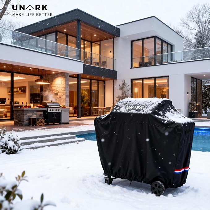 52 Inch Grill Cover for Outdoor Grill Covers Heavy Duty Waterproof Compatible with Weber Grill Covers 2-4 Burners Barbecue Grill Cover Series 52" L x 24" W x 42" H (Black)