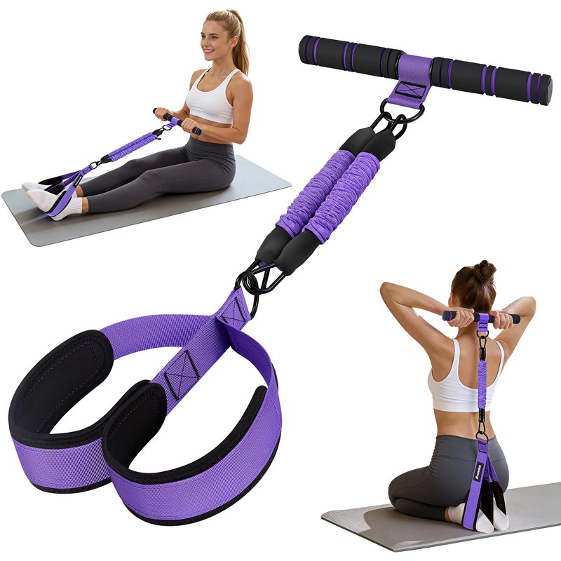 Upgrade Pedal Resistance Band with Handle, Adjustable Tube Foot Pedal Device Puller Exercise Bands, for Abs Arm Leg Waist Workout, Core Pilates, Sit Up Fitness Equipment for Full Body Training