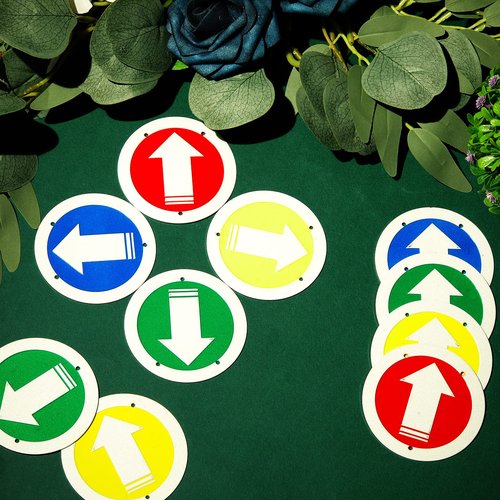 Amylove Trail Markers Reflective Trail Marker Pack Bright Trail Marking Reflectors for Hunting Hiking Driveway Camping Walking Backpacking Outdoors, Blue Green Red and Yellow (40 Pcs)