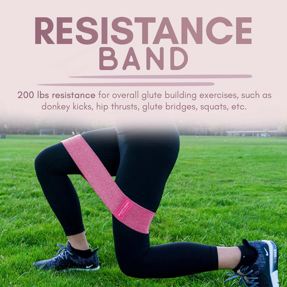 Resistance Band, Adjustable Exercise Bands, Heavy-Duty Exercise Resistance Bands for Working Out, Thick & Non-Slip, with Carrying Case, Pink