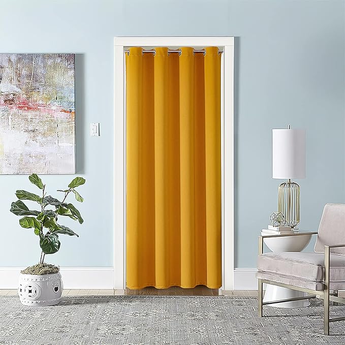 ChrisDowa Blackout Door Curtain