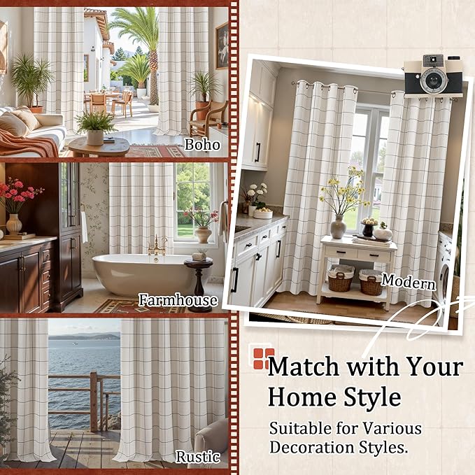 Lajode Plaid Patterned Curtains Thermal Insulated