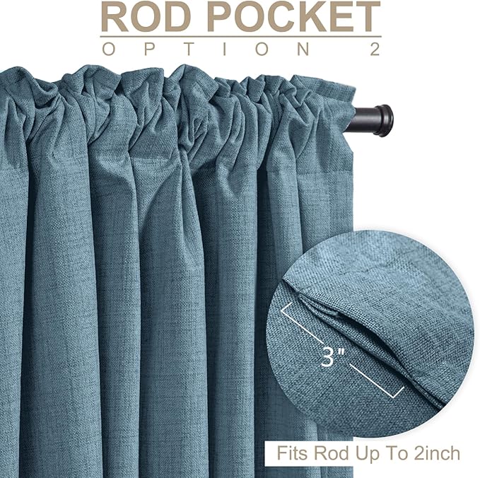 100% Blackout Shield Linen Blackout Curtains