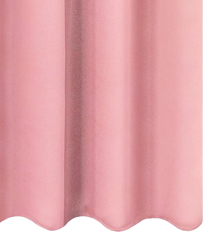 LEMOMO Pink Blackout Curtains 66 x 63 Inch Length/Set of 2 Curtain