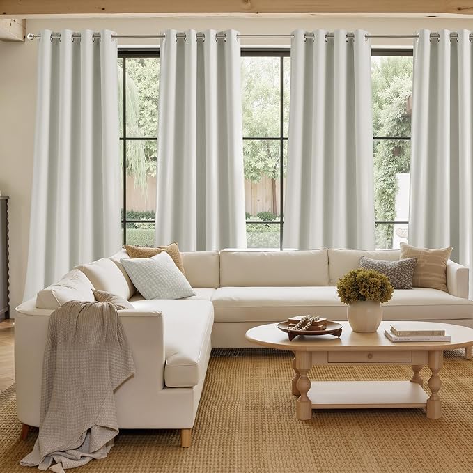 NICETOWN Natural Room Darkening Curtains 84 inches Long