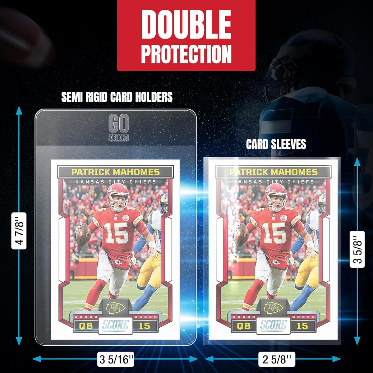 PSA Semi Rigid Card Holders - 100 Bundle for Trading Cards | 50 Holders & 50 Soft Sleeves - 3-5/16” x 4-7/8”