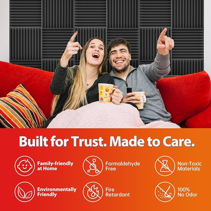 12 Pack Acoustic Panels – Sound Proof Foam Panels