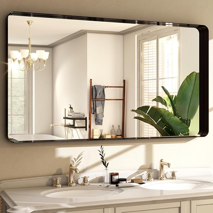 Easly 48"x30" Black Bathroom Mirror