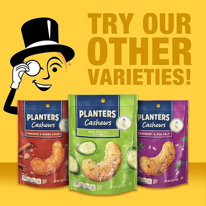 PLANTERS Garlic Chili Crisp Cashews, 5oz Bag (Pack of 4)