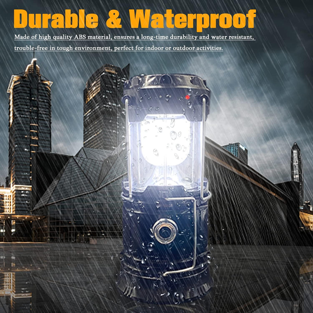 XTAUTO Collapsible Camping Lantern - Solar USB Rechargeable, Waterproof LED Light | 2-Pack for Emergencies & Hiking