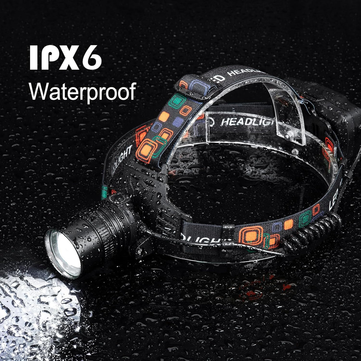 Skiennix Rechargeable Headlamp - 99,000 Lumens Super Bright LED | 3 Modes, 90° Adjustable, IPX6 Waterproof, 45H Runtime
