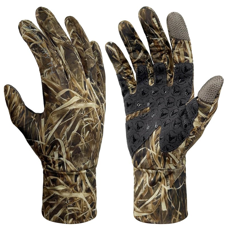 Palmyth Hunting Gloves for Men Lightweight Camo Glove Outdoor Reed Shadow L/XL