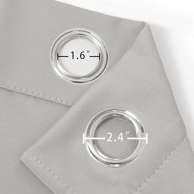 LEMOMO Light Grey Thermal Blackout Curtains/52 x 72 Inch/Set of 2 Panels Room