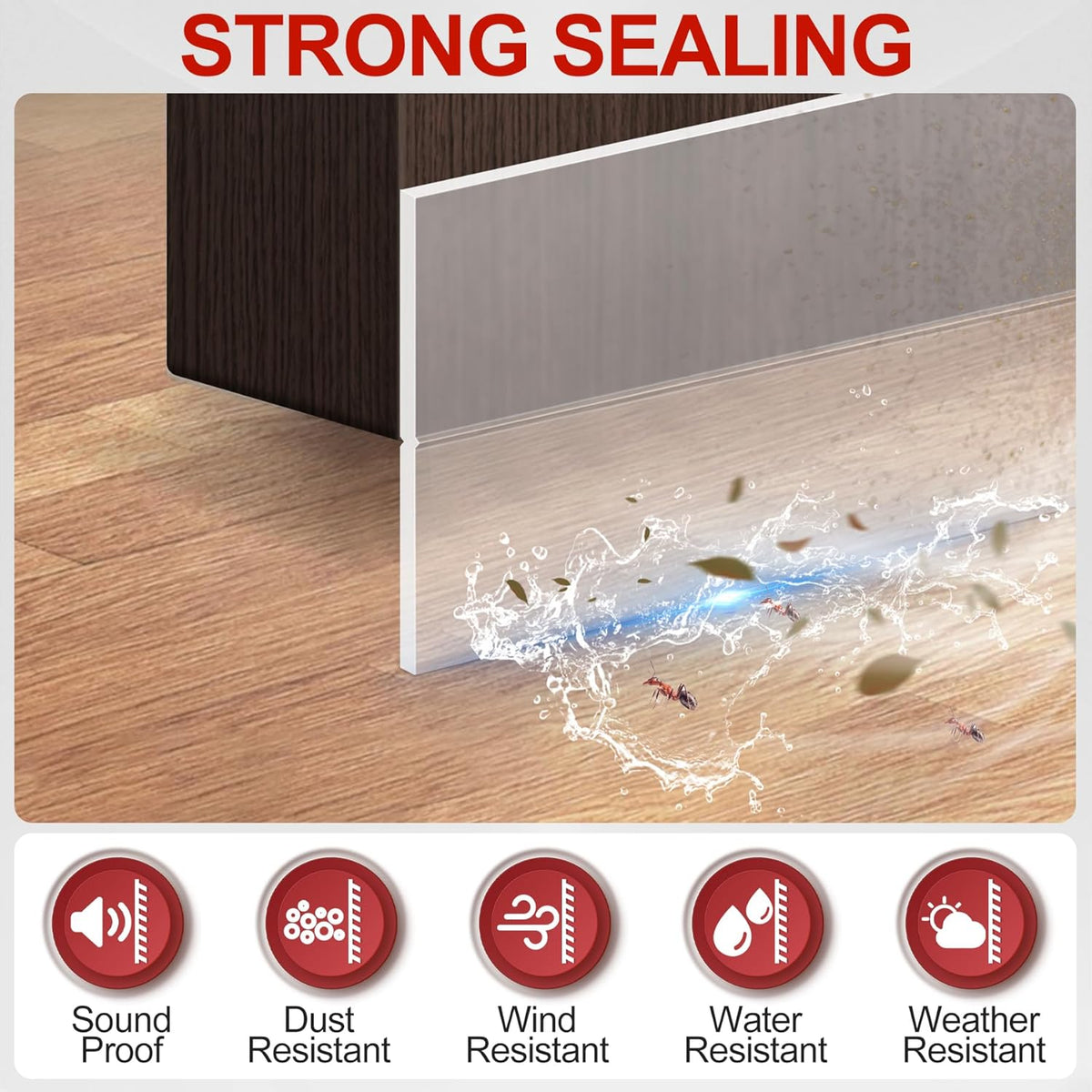 MYFAMIREA Door Weather Stripping 3IN (W) x 20FT (L) Door Draft Stopper Seal Tape Silicone Seal Strip Self Adhesive Shower Sweep Insulation Tape Side Bottom Strip for Sliding Glass Window Gap, Clear