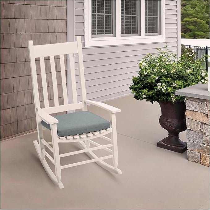 Arden Indoor/Outdoor Seat Or Rocking Chair Cushion, 19 x 18, Water Repellent, Rain Proof, Fade Resistant Cushion for Rocking Or Dining Chairs Stone Grey Leala