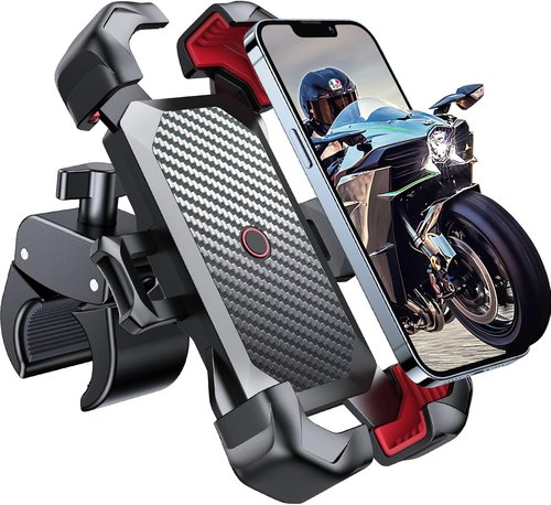 JOYROOM Motorcycle Phone Mount - 1s Auto Lock & 100mph Anti-Shake | Quick Install Handlebar Holder for All Phones