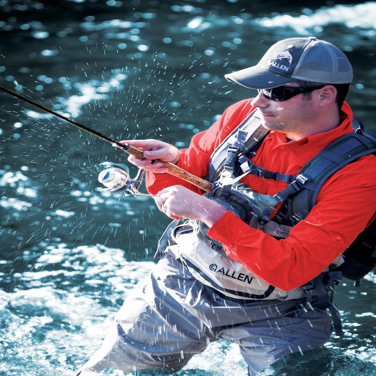 Ultra-Light Fishing Vest with 14 Pockets - Fits 4 Tackle/Fly Boxes | Allen Company Gallatin