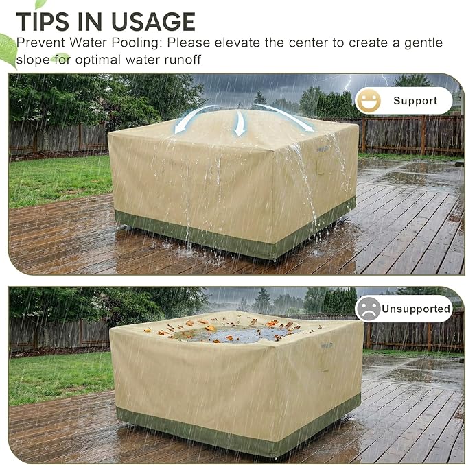 COWVIE Square Outdoor Furniture Cover for Sectional Sofa Set, 600D Waterproof Patio Set Cover for Lawn General Purpose Table and Chairs, 92''L x 92''W x 32''H