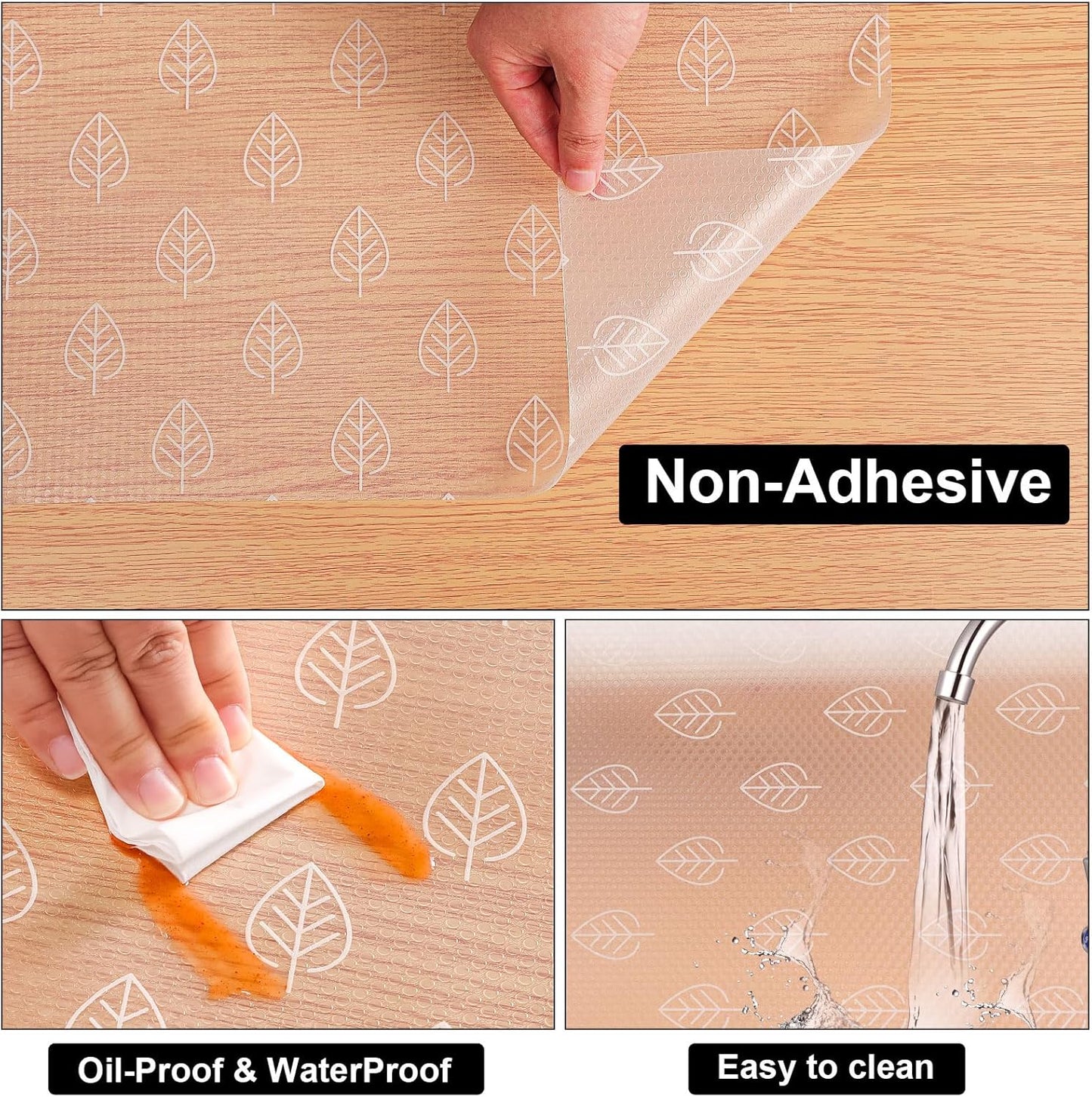 Cooyes Drawer Liner Shelf Liners for Kitchen Cabinets Refrigerator Liners Waterproof & Oil-Proof Kitchen Cupboard Liner Drawer Mats EVA Material Non Adhesive Fridge Liner for Shelves