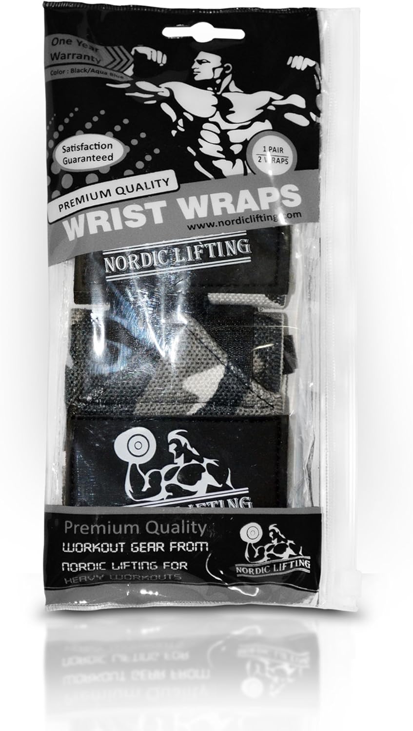 Wrist Wraps for Weightlifting & Powerlifting - Durable Support Straps with Thumb Loop (1 Pair) - Essential Gym Gear for Men & Women