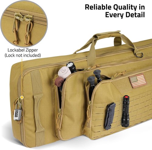 CVLIFE Soft Rifle Case - Triple Layered Double Gun Bag with Lockable Zipper & Backpack Strap | 36"-46" Size