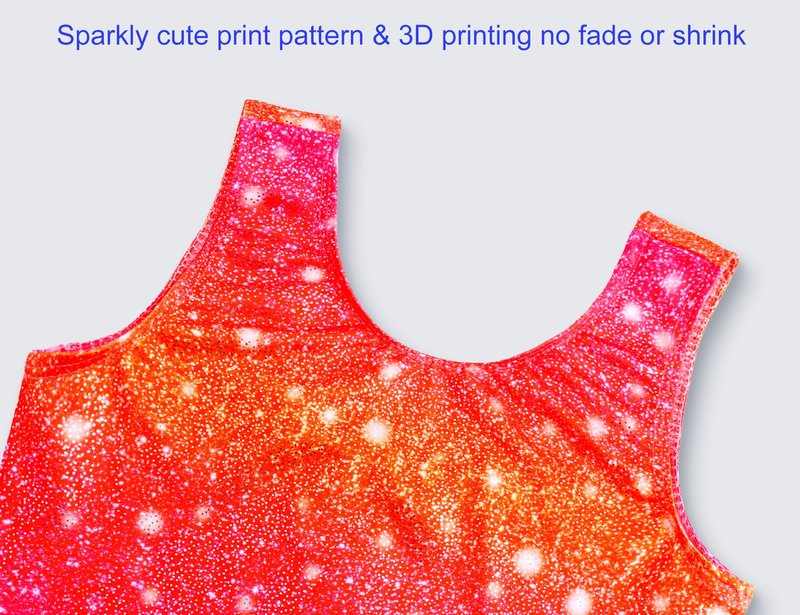 Domusgo Leotards for Girls Gymnastics Size 5-6 Years Old Sparkle Red Rose One Piece Athletic Unitards Sports Tumble Bodysuits