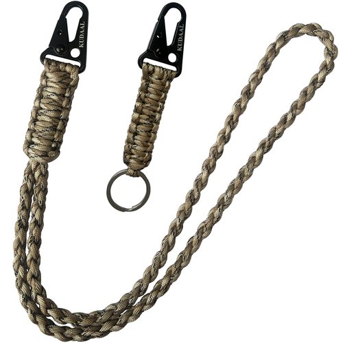 KUDAAL Paracord Lanyard Key Strap Neck Lanyard Keychain Braided Lanyhard Heavy Duty for Keys Badge ID Holder Wallet Whistle (CAMOUFLAGE, 19.68 Inch)