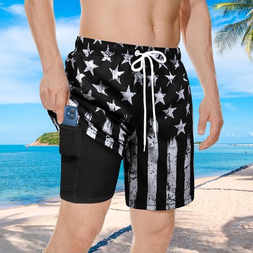 MaciRept Men's Swim Trunks - Quick Dry Board Shorts with Compression Liner | Stylish Beach Swimwear