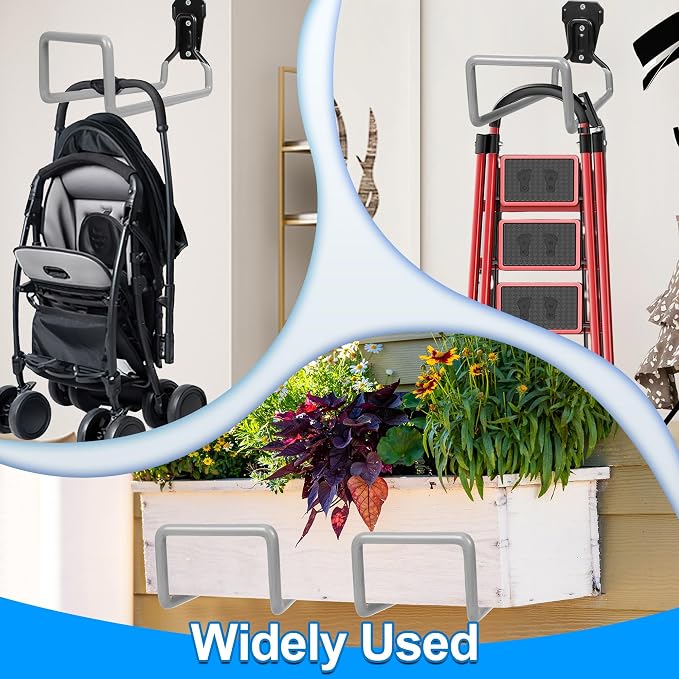 PeoMev 2PCS Water Hose Holder Wall Mount - Metal Hose Hanger Garden Hose Rack Heavy Duty Hose Storage for Outside Water Hose