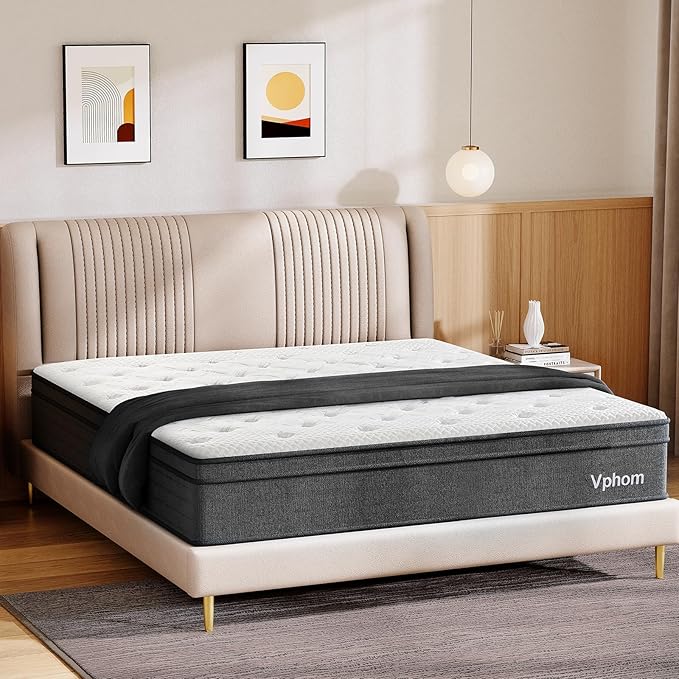 Queen Mattress, 12 Inch Hybrid Queen Size Mattresses in a Box with Memory Foam and Individual Pocket Springs|Pressure Relief & Motion Isolation&Breathable, No Pilling, CertiPUR-US, Medium Firm Fee
