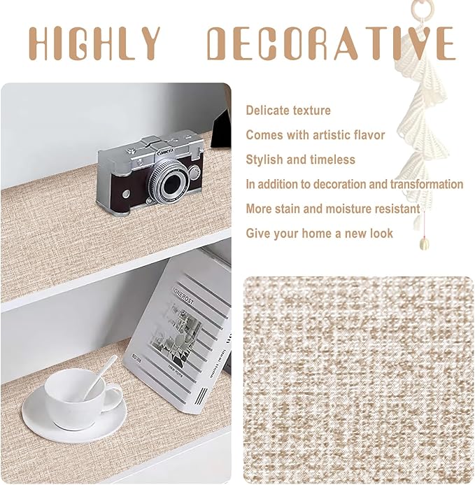 Amiya Grasscloth Khaki Wallpaper Peel and Stick Tan Faux Fabric Linen Contact